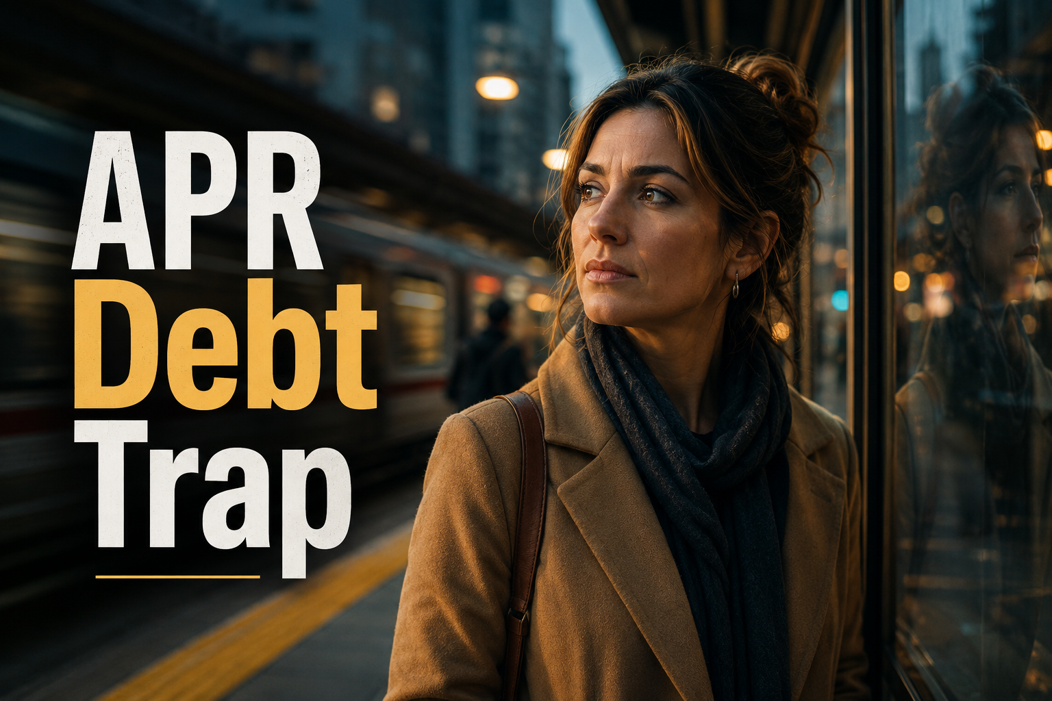 American woman facing credit card debt and APR inequality as everyday borrowing becomes long-term financial pressure.